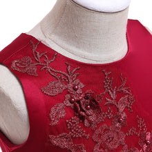 Load image into Gallery viewer, Applique with a Detail Corsage Elegant Party Dress for Girls-Wedding-Flowergirl-Birthday-Special Occasion
