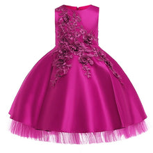 Load image into Gallery viewer, Applique with a Detail Corsage Elegant Party Dress for Girls-Wedding-Flowergirl-Birthday-Special Occasion