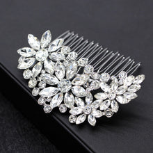 Load image into Gallery viewer, Vintage Large Floral Bridal Hair Combs-Rhinestone Crystal-European Style