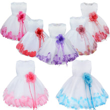 Load image into Gallery viewer, Flower Girl Petal Dress- Flower Corsage on Princess Waist - For Weddings - Infant Sizes