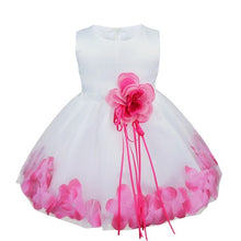 Load image into Gallery viewer, Flower Girl Petal Dress- Flower Corsage on Princess Waist - For Weddings - Infant Sizes