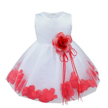Load image into Gallery viewer, Flower Girl Petal Dress- Flower Corsage on Princess Waist - For Weddings - Infant Sizes