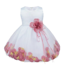 Load image into Gallery viewer, Flower Girl Petal Dress- Flower Corsage on Princess Waist - For Weddings - Infant Sizes