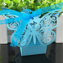 Load image into Gallery viewer, Butterfly Laser Cut Hollow Candy Boxes - Favors - Souvenier Chocolate Box With Ribbon