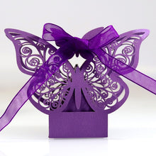 Load image into Gallery viewer, Butterfly Laser Cut Hollow Candy Boxes - Favors - Souvenier Chocolate Box With Ribbon