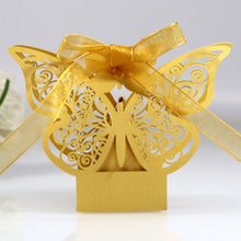 Load image into Gallery viewer, Butterfly Laser Cut Hollow Candy Boxes - Favors - Souvenier Chocolate Box With Ribbon