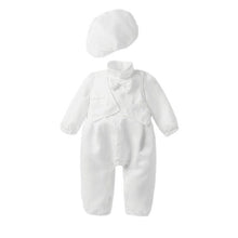 Load image into Gallery viewer, Baby Boy Baptism outfit- white Christening baby set with hat