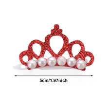 Load image into Gallery viewer, Doggie- Kitty- Crowns-Small Dogs or Cat Faux Pearl or Rhinestone Tiara- Pet Bows-Hair Clips