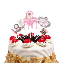Load image into Gallery viewer, Assorted Paper Board Party Cake Top Decorations- High Heel-Balloon-Lipstick-Perfume-Musical Notes