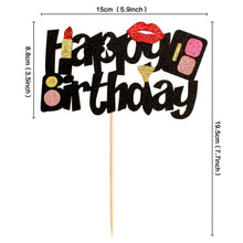 Load image into Gallery viewer, Assorted Paper Board Party Cake Top Decorations- High Heel-Balloon-Lipstick-Perfume-Musical Notes