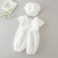 Load image into Gallery viewer, Baby Boy Baptism outfit- white Christening baby set with hat