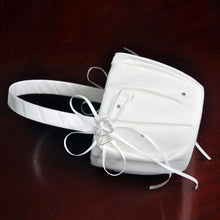 Load image into Gallery viewer, Heart Accent White or Ivory Bridal Flower Girl Basket-Wedding