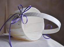 Load image into Gallery viewer, Heart Accent White or Ivory Bridal Flower Girl Basket-Wedding
