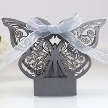 Load image into Gallery viewer, Butterfly Laser Cut Hollow Candy Boxes - Favors - Souvenier Chocolate Box With Ribbon