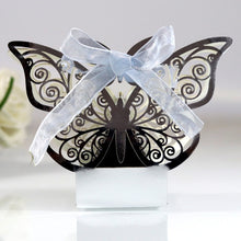 Load image into Gallery viewer, Butterfly Laser Cut Hollow Candy Boxes - Favors - Souvenier Chocolate Box With Ribbon
