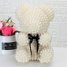 Load image into Gallery viewer, Small Simulated Pearl Rose Teddy Bear Precious Gift