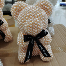 Load image into Gallery viewer, Small Simulated Pearl Rose Teddy Bear Precious Gift