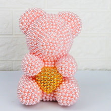Load image into Gallery viewer, Small Simulated Pearl Rose Teddy Bear Precious Gift