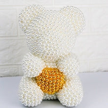 Load image into Gallery viewer, Small Simulated Pearl Rose Teddy Bear Precious Gift