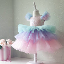 Load image into Gallery viewer, Pretty Pastels Flower Girls Dresses-Rainbow and Dotted Style-Birthday Party-Princess
