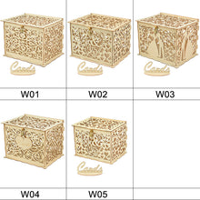 Load image into Gallery viewer, Wood Wedding Card Boxes With Lock-Gifts-Mr and Mrs-Wedding Supplies- Mis Quince Gift Card Box