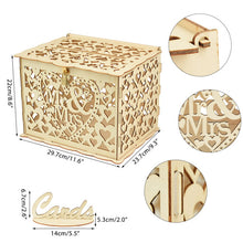 Load image into Gallery viewer, Wood Wedding Card Boxes With Lock-Gifts-Mr and Mrs-Wedding Supplies- Mis Quince Gift Card Box
