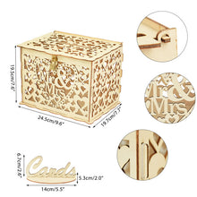 Load image into Gallery viewer, Wood Wedding Card Boxes With Lock-Gifts-Mr and Mrs-Wedding Supplies- Mis Quince Gift Card Box