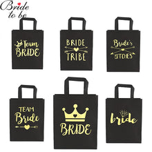 Load image into Gallery viewer, Black and Gold Team Bride-Squad Bags-Bridal Party Totes- Wedding-Shower Gifts