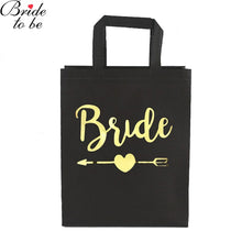 Load image into Gallery viewer, Black and Gold Team Bride-Squad Bags-Bridal Party Totes- Wedding-Shower Gifts