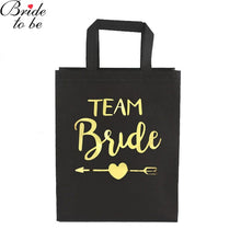 Load image into Gallery viewer, Black and Gold Team Bride-Squad Bags-Bridal Party Totes- Wedding-Shower Gifts