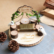 Load image into Gallery viewer, Love Just Married Rustic Bridal Ring Pillow Holders-Wedding Accessories-Decorations