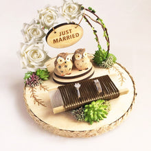 Load image into Gallery viewer, Love Just Married Rustic Bridal Ring Pillow Holders-Wedding Accessories-Decorations