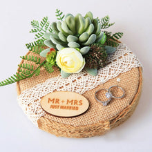 Load image into Gallery viewer, Love Just Married Rustic Bridal Ring Pillow Holders-Wedding Accessories-Decorations