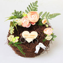 Load image into Gallery viewer, Love Just Married Rustic Bridal Ring Pillow Holders-Wedding Accessories-Decorations