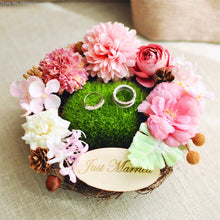 Load image into Gallery viewer, Love Just Married Rustic Bridal Ring Pillow Holders-Wedding Accessories-Decorations