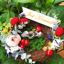 Load image into Gallery viewer, Love Just Married Rustic Bridal Ring Pillow Holders-Wedding Accessories-Decorations