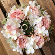 Load image into Gallery viewer, Love Just Married Rustic Bridal Ring Pillow Holders-Wedding Accessories-Decorations