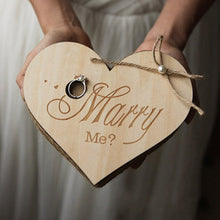 Load image into Gallery viewer, Rustic Wood Wedding Boho Ring Pillow Option or Marriage Proposal Gift Box