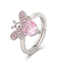 Load image into Gallery viewer, Pink Zirconia Bee Jewelry Set-Pendant-Ring-Earring-Bracelet