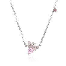 Load image into Gallery viewer, Pink Zirconia Bee Jewelry Set-Pendant-Ring-Earring-Bracelet