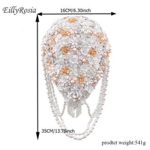Load image into Gallery viewer, Cascading Silk Jeweled Bridal Bouquet-Wedding-for Bride