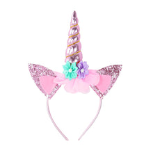 Load image into Gallery viewer, Rainbow Glitter Unicorn Girls Hairband-Birthday Party-Hair Accessories-Princess