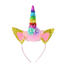 Load image into Gallery viewer, Rainbow Glitter Unicorn Girls Hairband-Birthday Party-Hair Accessories-Princess