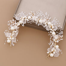 Load image into Gallery viewer, Luxurious Gold Simulated Pearl and Rhinestone Bridal Hair Band-Tiara