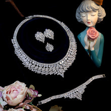 Load image into Gallery viewer, Classic 4-Piece- High Quality Cubic Zirconia Bridal Jewelry Set