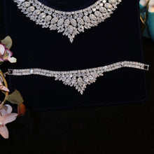 Load image into Gallery viewer, Classic 4-Piece- High Quality Cubic Zirconia Bridal Jewelry Set