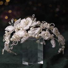 Load image into Gallery viewer, Handmade Vintage Bridal Pearl Headband-Wedding Headpiece