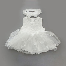 Load image into Gallery viewer, Baby Cute Dress Infant Girls Set - in White can be Christening Baptism Outfit