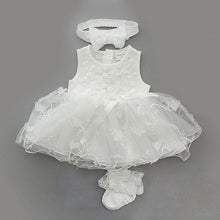 Load image into Gallery viewer, Baby Cute Dress Infant Girls Set - in White can be Christening Baptism Outfit