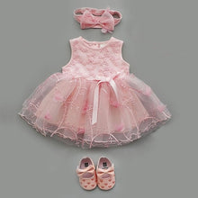 Load image into Gallery viewer, Baby Cute Dress Infant Girls Set - in White can be Christening Baptism Outfit